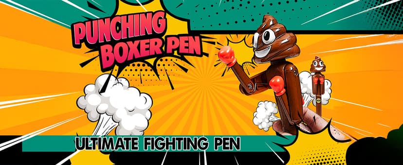 Farting Poop Pen with Punching Arms - Makes Funny Fart & Action Sound With Every Punch, Perfect Novelty Gift For Kids, Teens & Boys, Silly Gag Gift & Interactive Pen Toy With Big Laughs (Boxer)