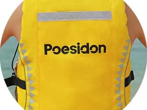 Poseidon Adjustable Water Safety Life Jacket - Classic Unisex Design with Front/Rear Storage Compartments for Multiple Water Activities
