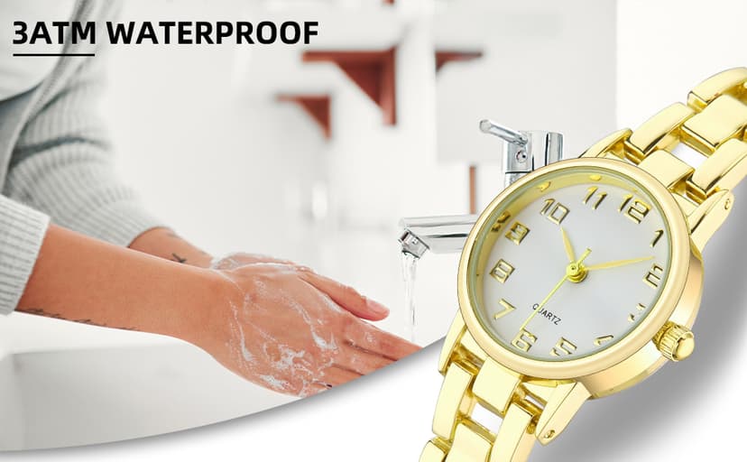 TWOPTION Womens Waterproof Wrist Watch,Women's Small Thin Analog Bracelet Quartz Watch Dainty Christmas Gifts
