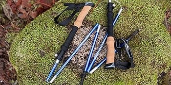 Cascade Mountain Tech Lightweight Aircraft-Grade Aluminum Trekking Poles with Extended Down Grip Plus Tip Kit