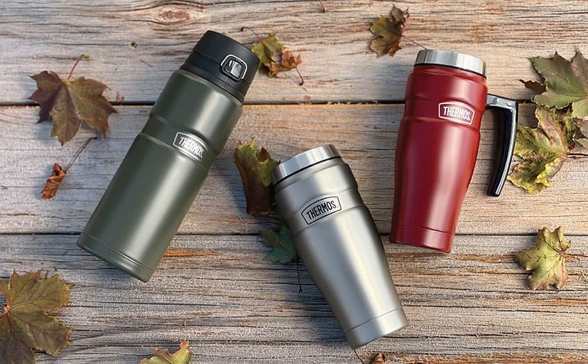 THERMOS Stainless King Vacuum-Insulated Travel Tumbler, 16 Ounce, Matte Steel