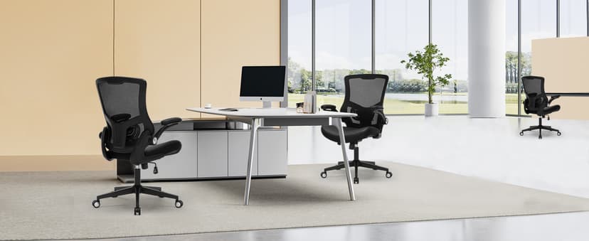 Office Chair Ergonomic Desk Chair 350lbs Comfy Mesh Computer Chair with Adjustable Lumbar Support Flip-up Armrests, Executive Rolling Swivel Comfy Task Chair for Home Office