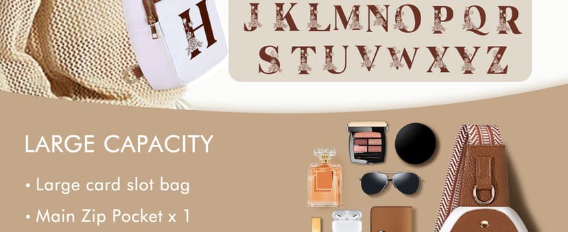 Personalized Crossbody Bag for Women Leather Sling Bags with Initial Letter Chest Bag for Travel, Gift for Mom Wife