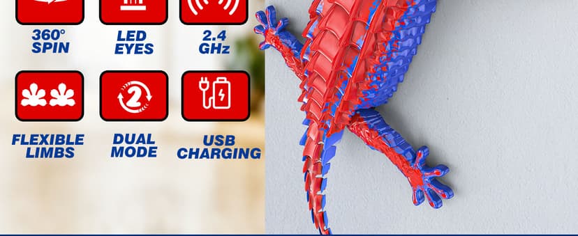 360° Rotating RC Stunt Car with Light, Wall Crawler Lizard Toys for 3-12 Year Old Boys Girls Kids Toys RC Wall Climbing Gecko, Rechargeable Remote Control Robot for Kids B0GYWVLG6M