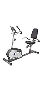 Marcy Recumbent Exercise Bike with Adjustable Seat and 8 Resistance Levels, 300 Pound Capacity NS-1201R