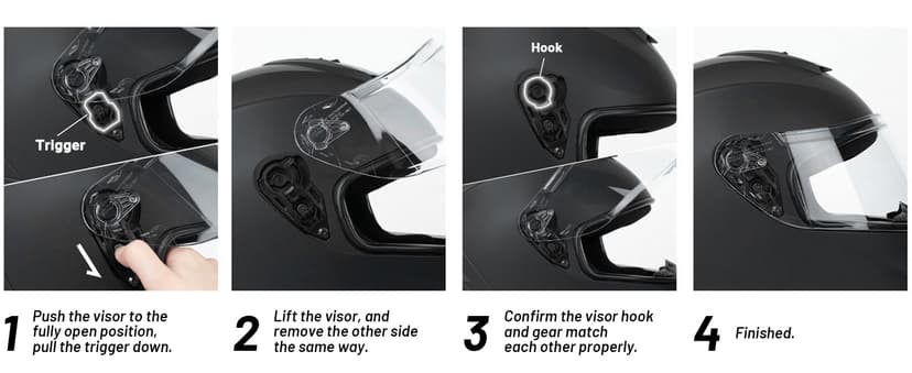 Favoto Full Face Motorcycle Helmet DOT Approved, Cascos Para Motos Snowmobile Dirt Bike Helmet for Adults Men Women, Anti-Fog Film Included, Black, Medium