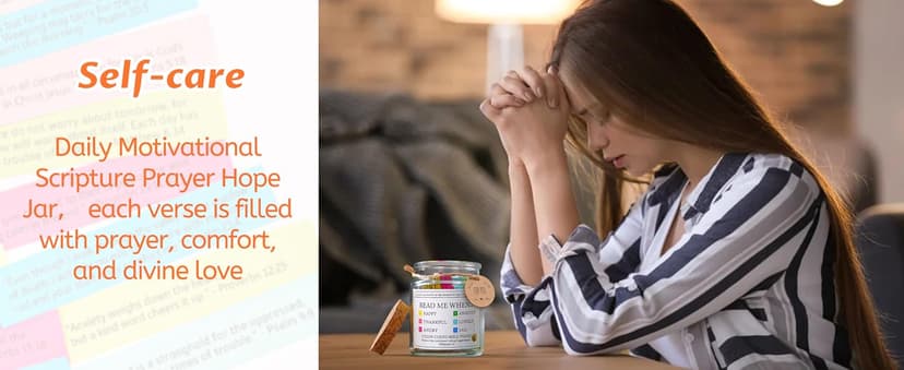 Bible Verse Jar, Read Me When Bible Verses Jar for Emotions and Feelings, Christian Gifts for Women, Men, Birthday Gifts for Mom,Graduation Gift for Her, Prayer Cards Comes With A 48-inch Ribbon Bow