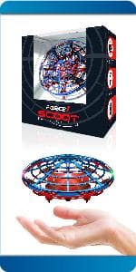 Force1 Scoot Hand Operated Drone for Kids or Adults - Hands Free Motion Sensor Mini Drones, Easy LED Indoor Rechargeable UFO Toy Flying Orb Ball Drone Toys for Boys and Girls (Blue)