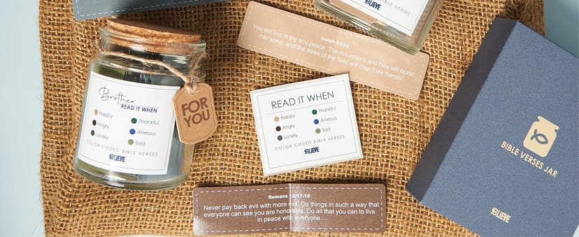 BLIEVE BLIEVE- Bible Verse Jar, Read Me When Bible Verses Jar For Daily Encouragement, Inspirational Prayer & Reflection, Christian Gifts For Women and Men, Religious Graduation Gifts (Men)