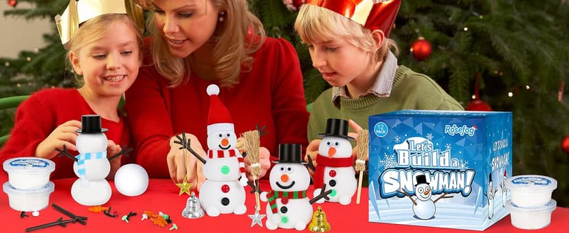 4 Pack Christmas Crafts, Air Dry Clay Snowman Craft, Do You Want to Build a Snowman Christmas Stocking Stuffers for Kids, Toddler Crafts Supplies for Christmas Winter Event Game Toys Xmas Present