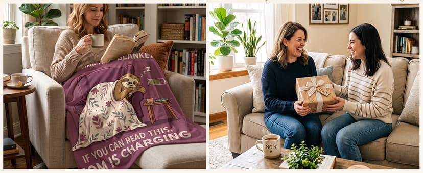Fun Gifts for Mom on Birthday Mother's Day,Flannel Material ,Suitable for naps and rest,Mom Stocking Stuffers Mom Blanket,Fun Gifts for Mom from Daughter Son, 60 x 50 in B0HFN2KSHC