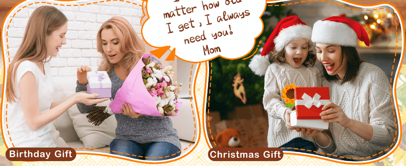 Gifts for Mom, Birthday Gift for Mom, Handmade Crochet Flowers Sunflower for Home Office Desk Decoration, I Love You Gifts for Moms Mama from Daughter Son Kids, Mothers Day, Xmas Present Idea