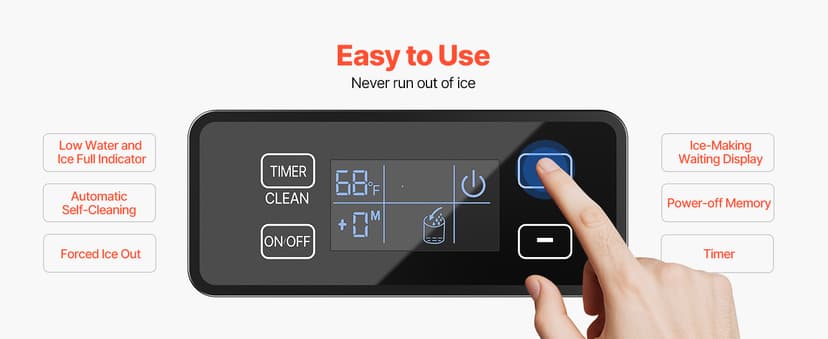 VEVOR Under Counter Ice Maker, 80 Lbs/Day Stainless Steel Built-in Ice Makers Machine with Drain Pump Reversible Door, 26lbs Storage Freestanding Ice Maker for Commercial Home Kitchen