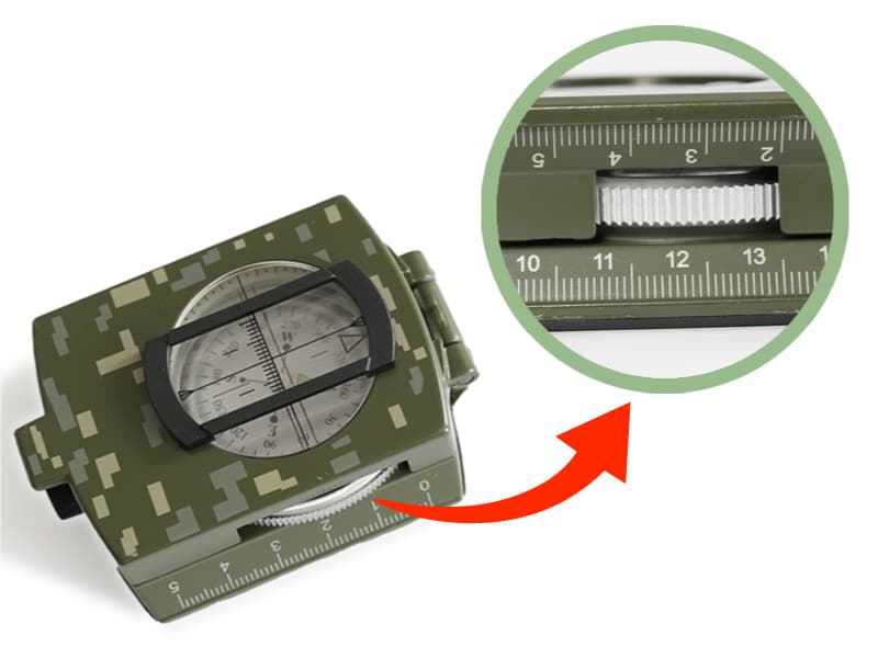 AOFAR Military Compass,AF-4580 Lensatic Sighting, Waterproof and Shakeproof with Map Measurer Distance Calculator, Pouch for Camping, Hiking