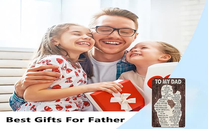 Father's Day Dad Gifts from Daughter To My Dad Always Be My Hero Funny Tin Sign Perfect for Men Room Man Cave Office Garage Workshop Home Decor 8 x 12 Inch(3333)