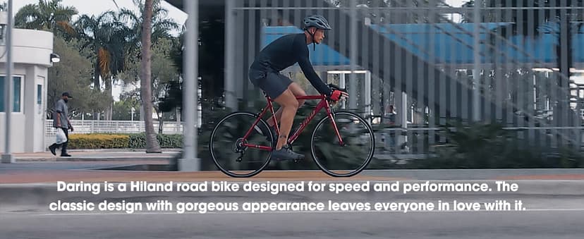 HILAND 700c Road Bike 14 Speed, Aluminum Frame Racing Bike, City Commuter Bicycle for Men Women