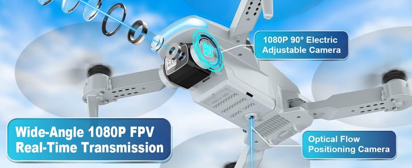 Oddire Drone with Camera - Drones for Adults with 2 Batteries, Carrying Case, 1080P HD Foldable Drone with Stable Hover, Trajectory Flight, Gravity Control, One Key Take Off/Land, 3D Flip, Toys