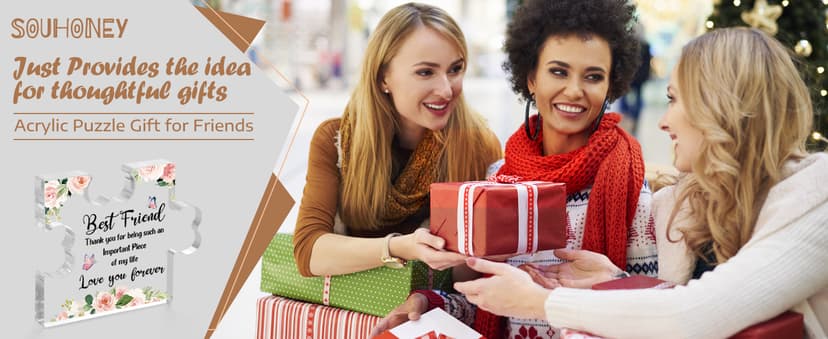 Best Friend Birthday Gifts, Friend Gifts for Long Distance, Friend Birthday Gifts for Women, Acrylic Puzzle Plaque Gifts for Friend on Mothers Day -2.8 * 3.3in