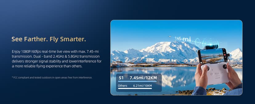 Skyrover S1 Mini Drone with Camera 4K/60fps Video, 48MP Photo with 8K Image Quality, 3-Axis Gimbal Stabilization, 39,000ft Video Transmission, 40-Min Flight Time, Under 249g, Auto Track