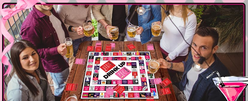 Drinking Board Games for Adults Waterproof Rubber Mat Drink Up Board Games Adult Tipsy Funny Party Interactive Drinking Games Ideal for Game Night Birthday Party Play, Age 21+, 2-8 Players