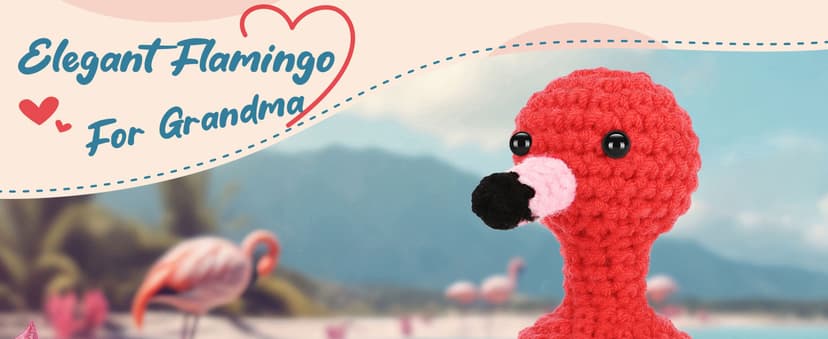 Grandma Birthday Gifts from Grandkids, I Love You Grandmother Birthday Gifts, Christmas for Great Grandma Nana Gigi Mimi Present from Granddaughter Grandson, Funny Handmade Crochet Flamingo Grammingo