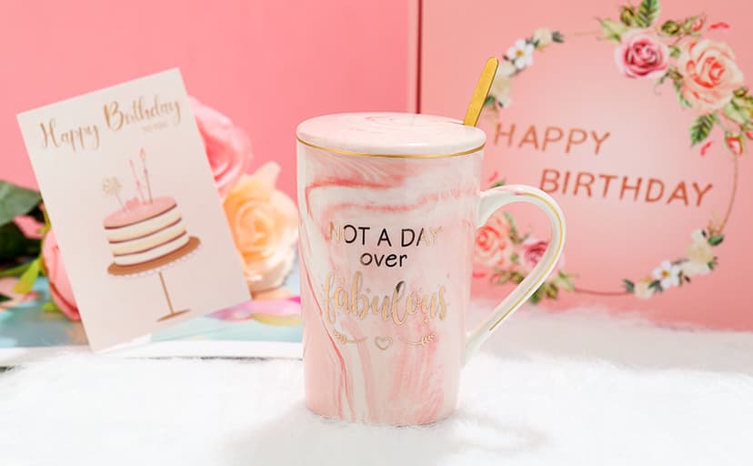 Birthday Gifts for Women Happy Birthday Gift Baskets for Women Unique Not A Day Over Fabulous Mug Gift ideas Pink Gifts Box Set Presents for Her Friends Mom Sister Wife Coworkers Daughter Aunt Mom