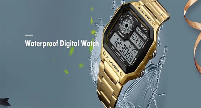 FANMIS Men's Luxury Digital Quartz Waterproof Wrist Watches Dual Time Countdown Alarm Stopwatch Backlight Multi-Function Watch