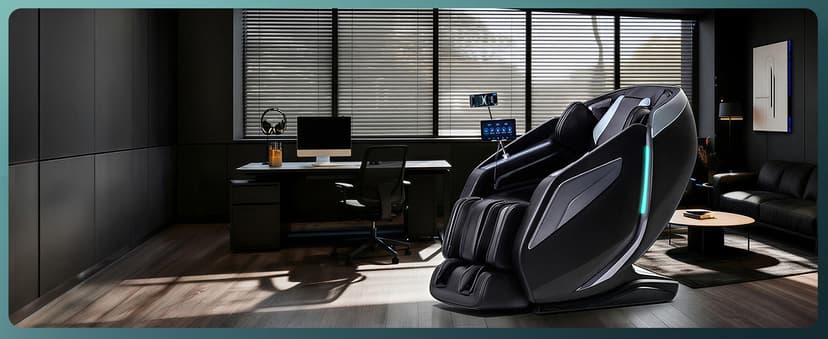 Full Body Zero Gravity Massage Chair with Body Scan 4D Intelligent Shiatsu Strecth Massage, Back/Leg Heated with AI Voice Control Bluetooth Speaker Airbags SL Track Massage Black