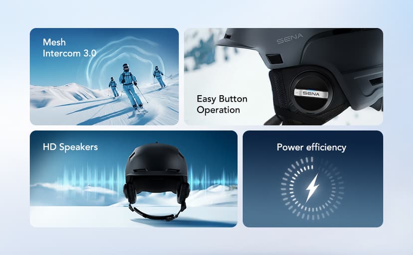 Sena Latitude S2 Snow Sports Smart Helmet with Bluetooth Connectivity and Mesh Intercom Communication