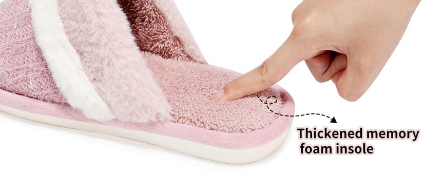 Cozy Slippers for Women Indoor and Outdoor Fuzzy House Shoes with Memory Foam Anti-Skid Sole Gifts for Women Mom Ladies