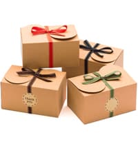 Brown Kraft Cookie Boxes with Ribbons & Window (20 Pack) 8.3 x 6 x 2.8” Food Grade Cardboard Bakery Gift Boxes for Christmas Gift Giving, Baked Goods, Candy Treats, Decorative Holiday Packaging, Empty