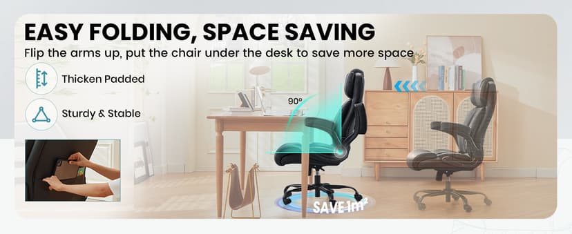 500lbs Big and Tall Office Chair Adjustable Lumbar Support for Back Pain, Extra Wide Seat Executive Office Chair Thick Armrest Pad, Heavy Duty Base&Upgraded Wheels, Ergonomic Comfy Computer Desk Chair