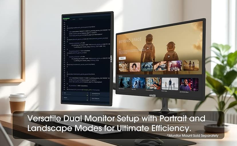 Kado Dual Monitor Setup - 2-Pack 27" 1920x1080 Computer Monitor 75Hz VESA Mount HDMI Office Gaming Hybrid Built-in Speakers (E27X Dual Series)