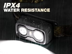 Mossy Oak 600 Lumens Rechargeable Headlamp, Lightweight LED Headlight with White & Red Light, Waterproof Head Lamp with Non-Slip Band, Dimmable & Memory Function for Hunting, Camping, Power Outage