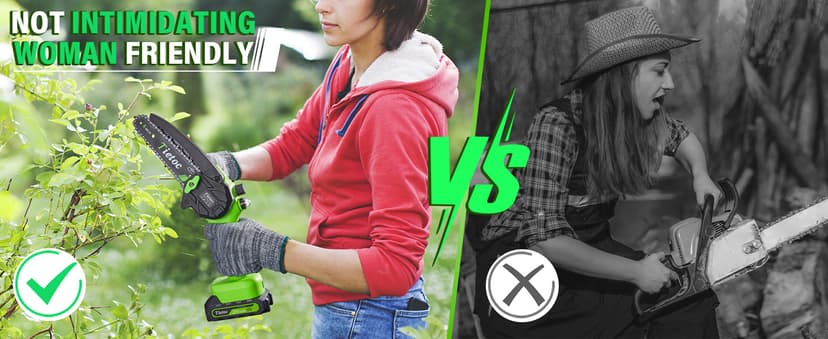 Tietoc Chainsaw 6 Inch Mini Electric Chainsaw Cordless Battery Powered, Hand Held Saw for Wood/Trees Trimming, Tools for Household and Garden, Chain Saw Gift for Men Dad Husband Fathers Gardener 2026 B0C1Z9V6N1