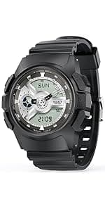 Beeasy Men Digital Sports Watch,Waterproof Watch with Stopwatch Countdown Timer Alarm Function Dual Time Rubber Strap Wrist Watch for Men/Student