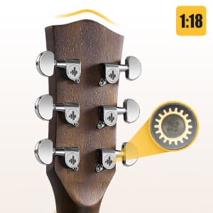 Donner Acoustic Guitar for Beginner Adult 40 Inch Cutaway Acustica Guitarra Bundle Kit with Pickup Online Lesson Bag Tuner Capo Strap Mini Jumbo Travel Teen Right Hand Black Brown DAJ-110CD