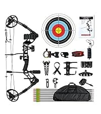 Youth Compound Bow Set 15-45 Lbs for Teens and Beginner, Package with Archery Hunting Equipment, Max Speed 260fps, Adjustable, Right Hand