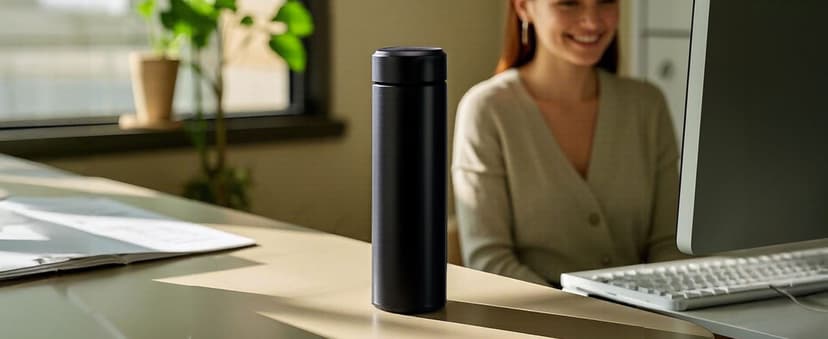 17oz Stainless Steel Water Bottles, Slim Water Bottle, Thermo Water Bottle, Insulated Water Bottle Keep Hot for 12 Hrs, Cold for 24 Hrs for Coffee, Drinks(Black)