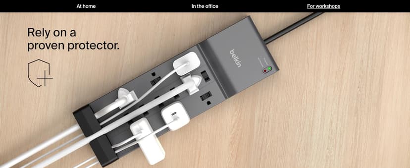 Belkin 12-Outlet Surge Protector Power Strip w/ 12 AC Outlets & 8ft Flat Plug, UL-listed Heavy-Duty Extension Cord for Home, Office, Travel, Computer, Laptop, Charger - 3,940 Joules of Protection