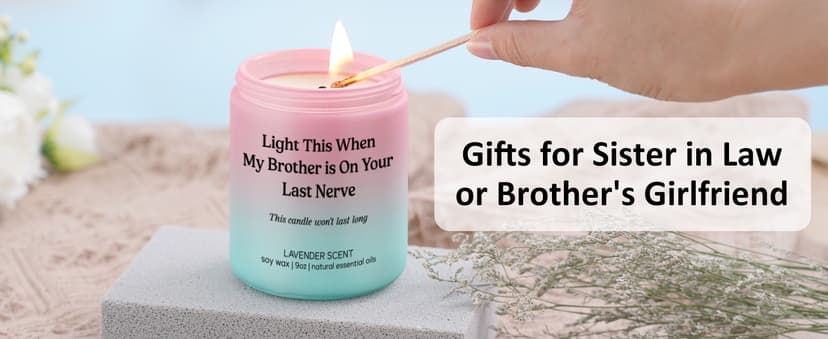LEADO Scented Candle - Sister in Law Gifts - Funny Bridal Shower, Wedding, Christmas, Birthday Gifts for Sister in Law, Brother, Brothers Girlfriend, Bride - Happy Birthday Present Ideas for SIL