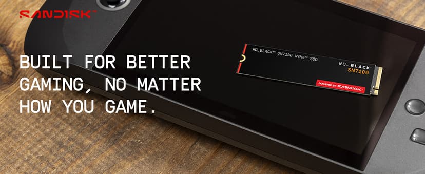 WD Black SN7100 2TB NVMe SSD - Gen4 PCIe, M.2 2280, Up to 7,250 MB/s Read, Up to 6,900 MB/s Write, Next Gen TLC 3D NAND, for Laptops, Handheld Gaming Devices - WDS200T4X0E