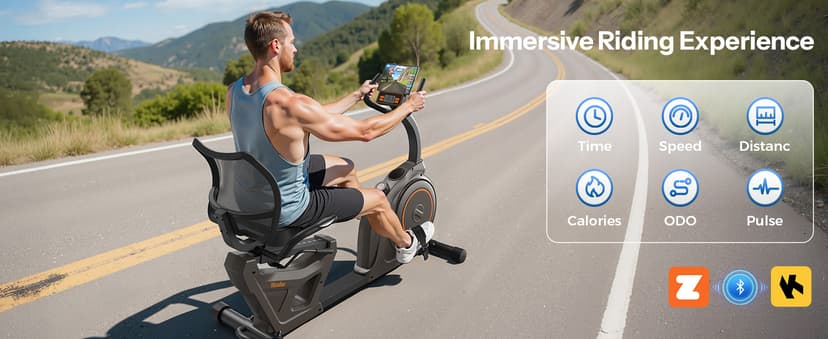 Niceday Recumbent Exercise Bike, Recumbent Bike for Home, Recumbent Stationary Bike 400LBS Weight Capacity, Magnetic Recumbent Bike with Smart APP, LCD Monitor, Heart Rate Handle