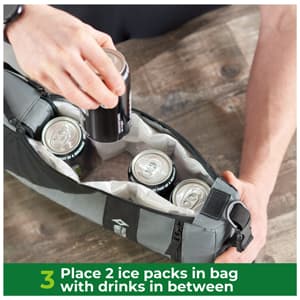 Golf Cooler Bag Plus 2 Ice Packs - Keeps Drinks Cold for Hours - Holds 6 Cans - Fits Discreetly in Golf Bags - Insulated Beer Sleeve and Cooler Accessories