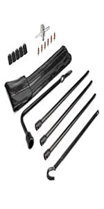 Dr.Roc Spare Tire Tool Kit with Spare Tire Jack Handle and Wheel Lug Wrench Spare Tire Kit Compatible with Toyota Tacoma 2005-2022 Spare Tire Tool