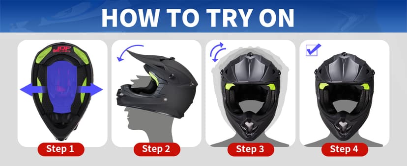 Youth Kids Dirt Bike Helmets Motocross Offroad ATV BMX MX Dirtbike Motorcycle Helmet J-01 with Goggles and Gloves DOT Approved