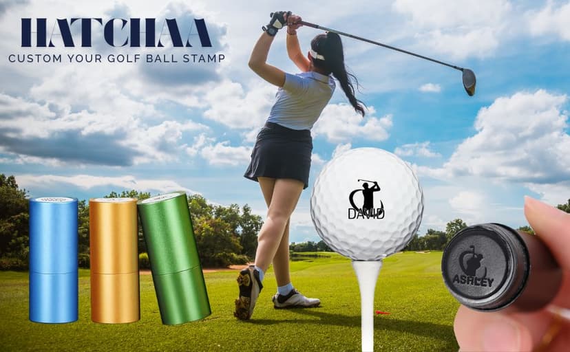 Custom Golf Ball Stamp Marker, Quick-Dry Self-Inking Golf Ball Personalized Stamp with Logo Monogram, Reusable Waterproof Golf Ball Marking Gift for Men Golfer & Dad Husband, Golf Balls Stamp