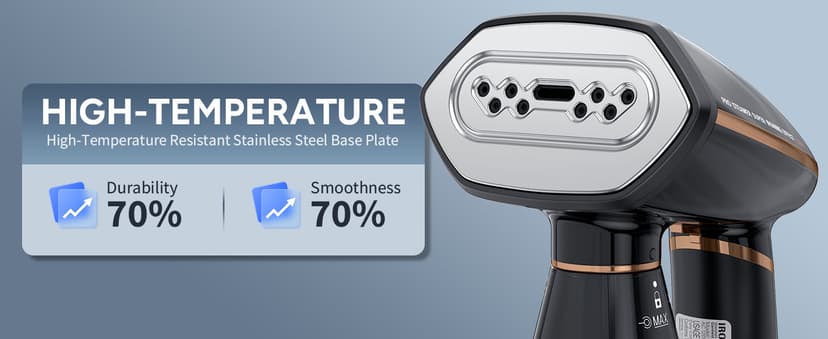 IRONDAY Steamer for Clothes, 1200W Portable Handheld Garment Steamer&Iron 2-in-1 with Fast Heat-up, Auto-Off, 350ml Water Tank, Powerful Foldable Handle Clothes Steamer Compact Size for Travel Home