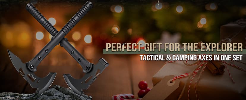 Freelander Tactical Axe 2 Pack, Sharp Tomahawk with Sheath, Portable Tomahawk with Clip and Bottle Opener, Durable Survival Hatchet for Emergency, Hiking and Camping, for Men Women