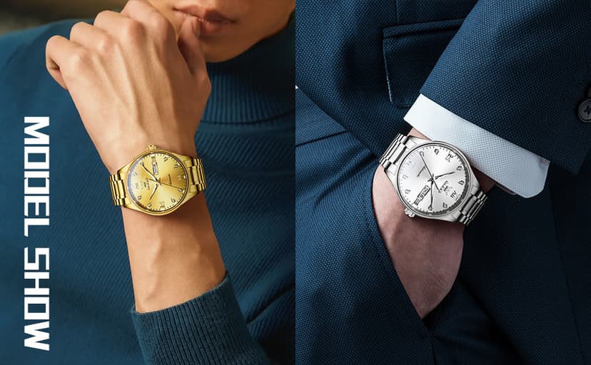 OLEVS Automatic Watches for Men Self Winding Mechanical Wristwatch Luxury Business Dress Stainless Steel Luminous Waterproof Calendar Mens Watch